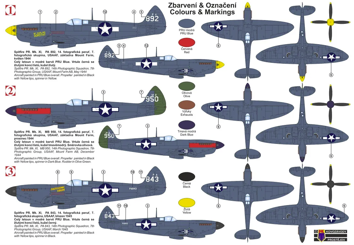 Kovozavody Prostejov KPM0291 Spitfire PR. Marc. XI &amp;quot;USAAF&amp;quot; 1/72 – image 2