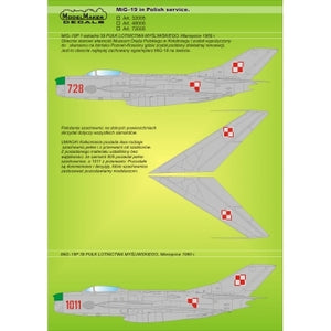ModelMaker Decals D48005 MiG-19 in Polish service 1/48 – immagine 2