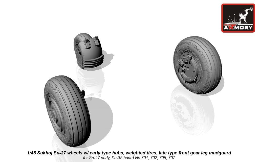 Armory Models AW48020b Sukhoj Su-27 Flanker wheels 1/48 – Bild 4