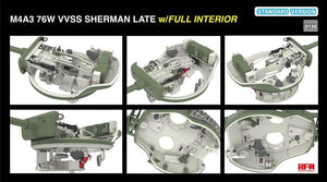 Rye Field Model 5135 M4A3 76W VVSS Sherman Late Standart Version Full Interior 1/35 – imagen 5
