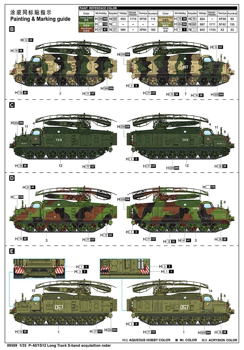 Trumpeter 09569 P-40/1S12 Long Track S-band acquisition radar 1/35 – imagen 4
