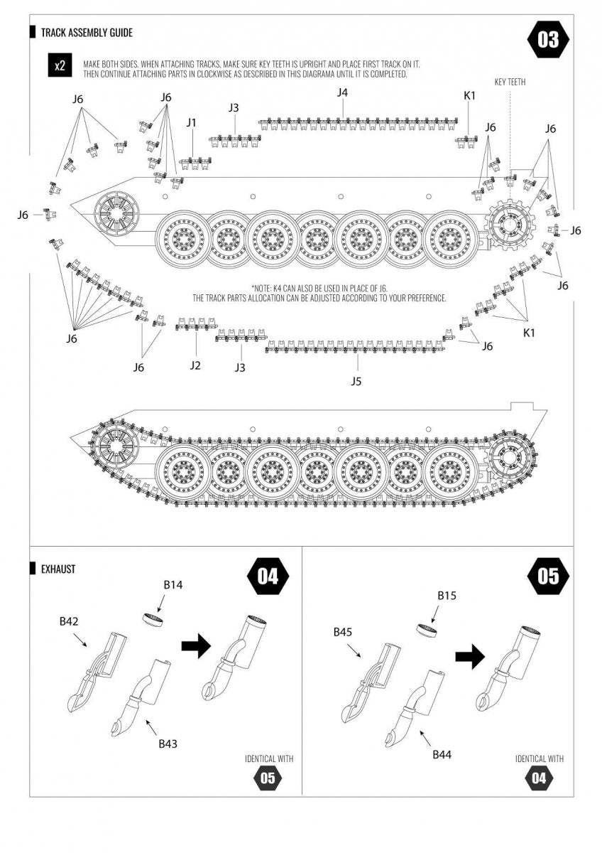 Modelcollect UA35010 WWII German E60 ausf.D 12.8cm tank with side armor late type 1/35 – imagen 5