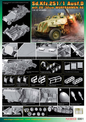 Dragon 6861 Sd.Kfz.251/1 Ausf.D mit 28/32cm Wurfrahmen 40 1/35 – imagen 2