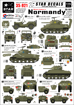 Star Decals 35-921 Blindés britanniques en Normandie 1/35