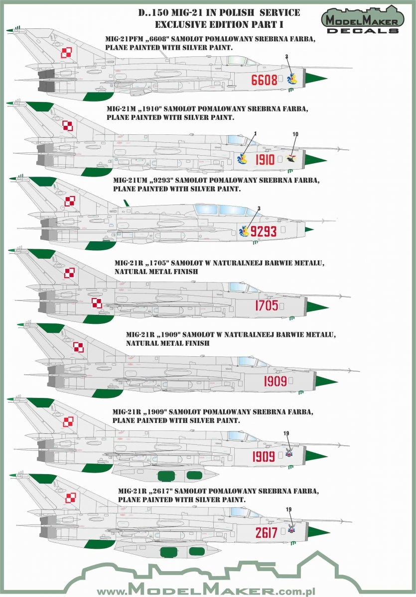 ModelMaker Decals D48150 MiG-21 in Polish service Exclusive edition part I 1/48 – imagen 2