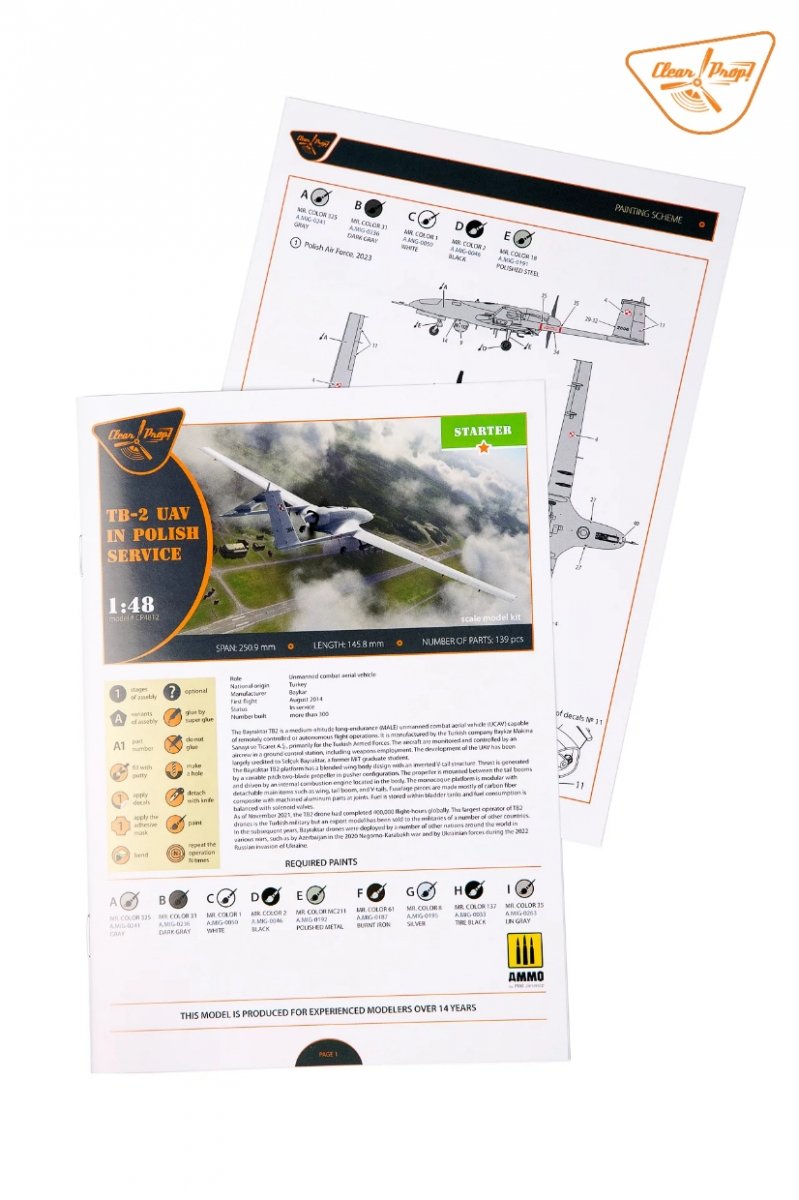 Clear Prop! CP4812 TB.2 UAV in Polish Service STARTER KIT 1/48 – immagine 10