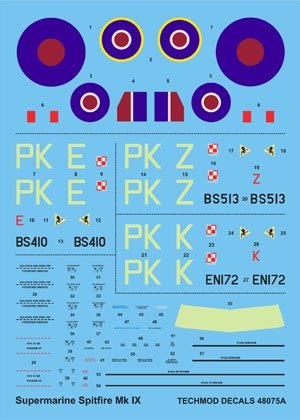 Techmod 48075 - Supermarine Spitfire F.IX (Gabreski's Spitfires) (1/48)