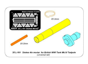 Aber 35L-161 Stokes 4in mortar for British WWI Tank Mk.IV Tadpole 1/35 – zdjęcie 6
