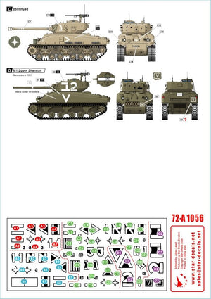 Star Decals 72-A1056 Véhicules blindés israéliens n° 1. M1 Super Sherman et M1 Super Sherman 1/72 – image 2