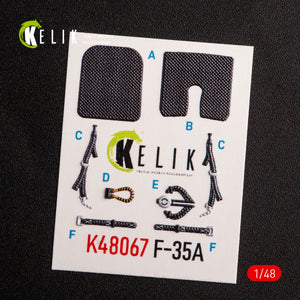 KELIK K48067 F-35A INTERIOR 3D DECALS FOR TAMIYA KIT 1/48 – imagen 2