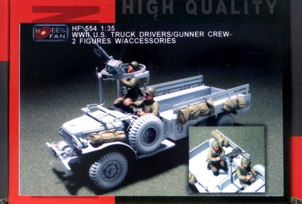 Hobby Fan HF554 ÉQUIPAGE DE CHAUFFEURS DE CAMION/MITIERS AMÉRICAINS DE LA SECONDE GUERRE MONDIALE - 2 FIGURINES AVEC ACCESSOIRES 1/35 – image 2