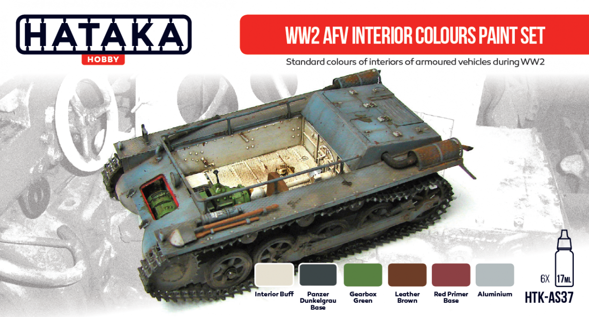 Hataka HTK-AS37 WW2 AFV Interior Colours paint set (6x17ml)