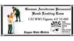 Maquette Copper State Models F32-005 Personnel d&amp;#39;aérodrome allemand chargeant des bombes 1/32