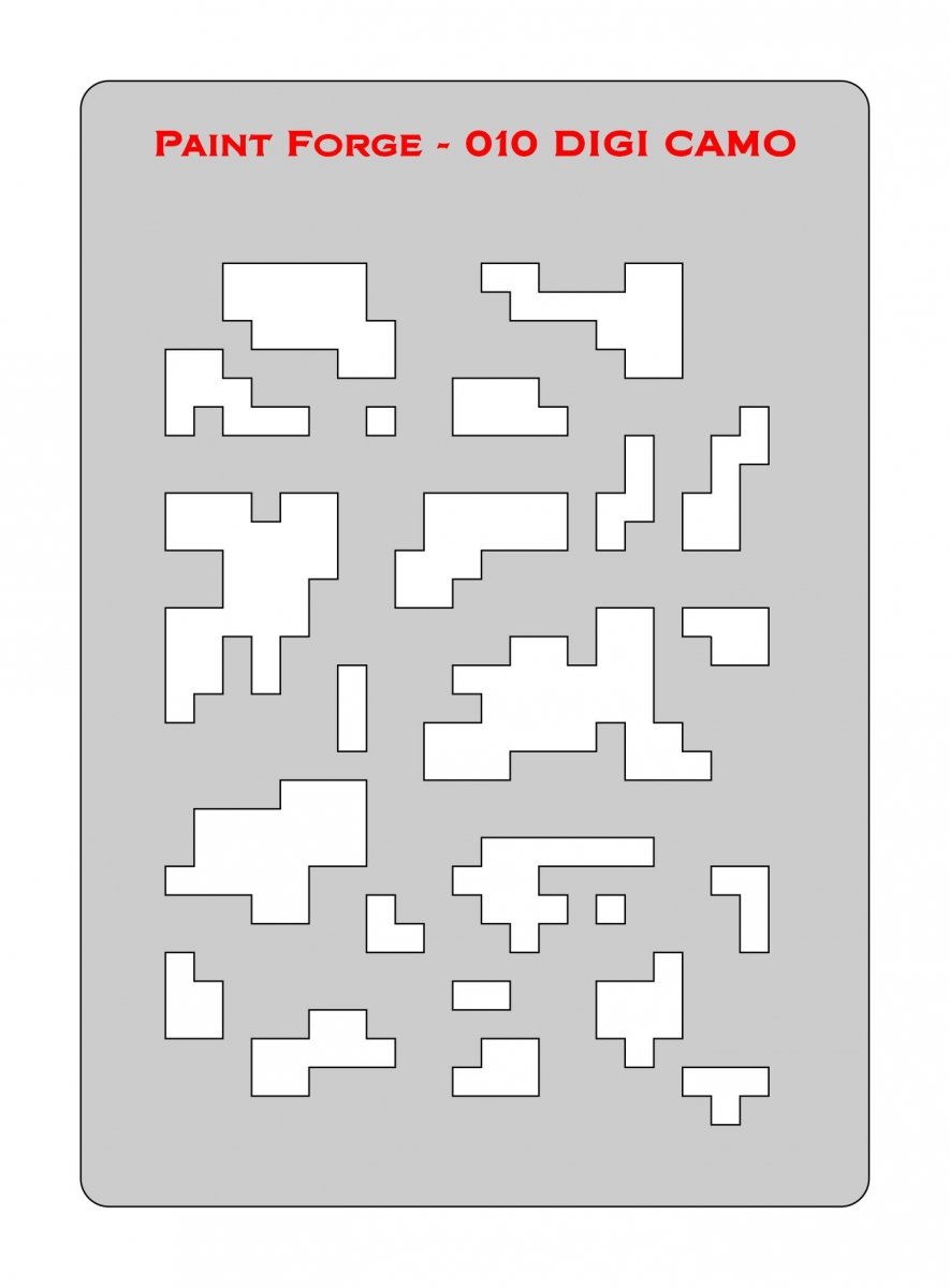 Paint Forge PFST010M STENCIL - DIGI CAMO