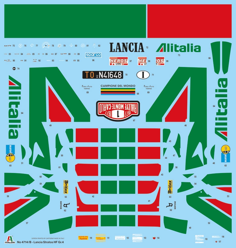 Italeri 4714 Lancia stratos HF Gr.4 Monte Carlo 1977 1/12 – immagine 23