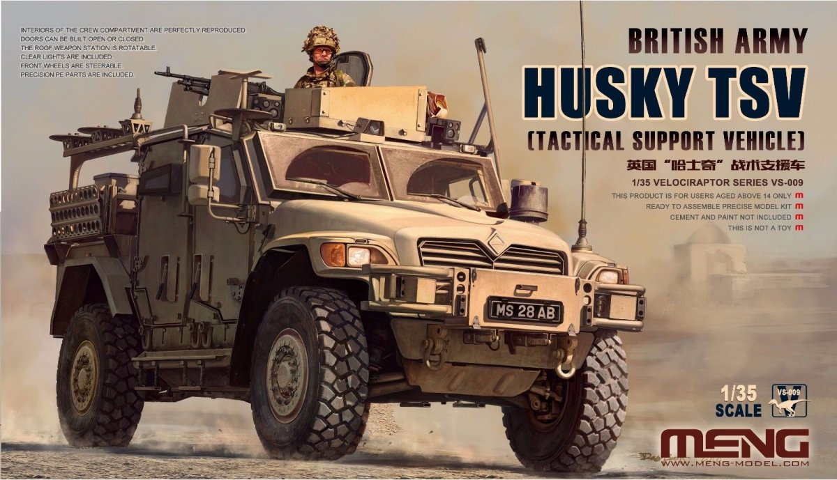 Maquette Meng VS-009 Husky TSV (véhicule de soutien tactique) de l'armée britannique, échelle 1/35