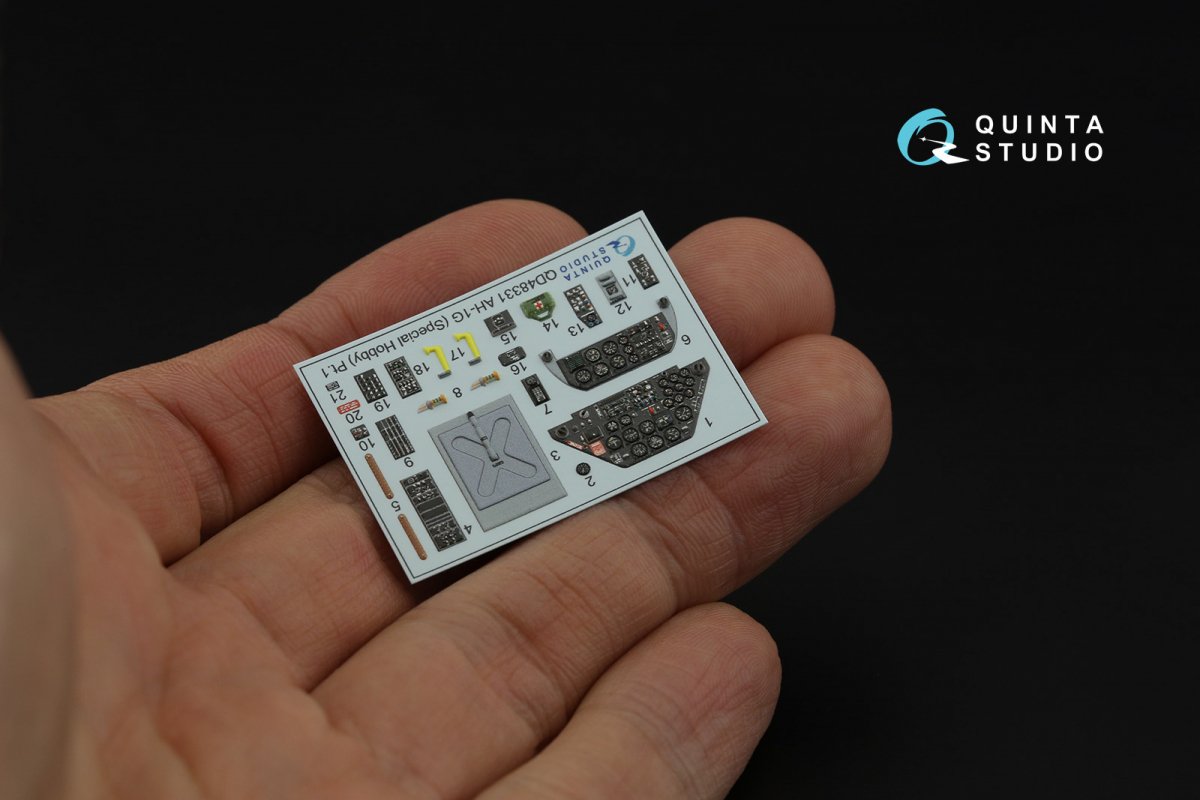 Quinta Studio QD48331 AH-1G 3D-Printed &amp;amp; coloured Interior on decal paper (Special Hobby) 1/48 – imagen 3