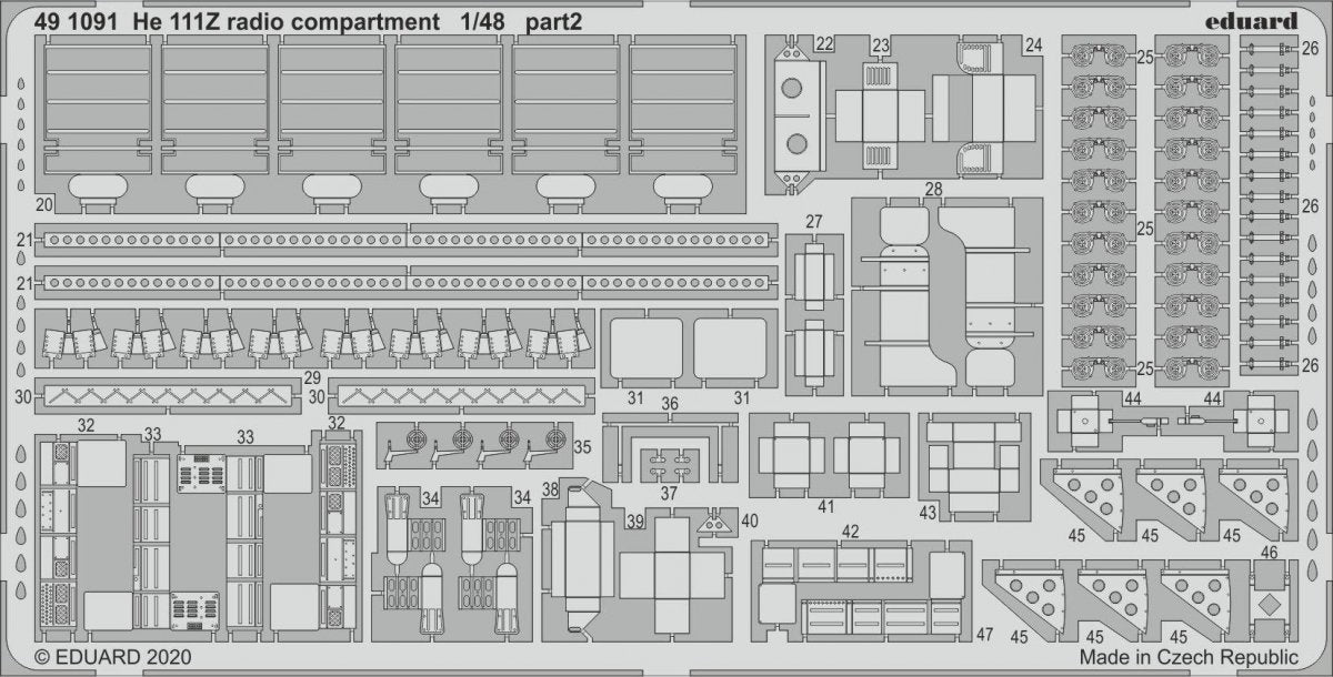 Eduard 491091 He 111Z radio compartment 1/48 ICM – imagen 2