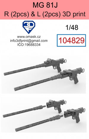 Omask 104829 MG-81J L (2 pcs) and R (2 pcs) 3D print 1/48