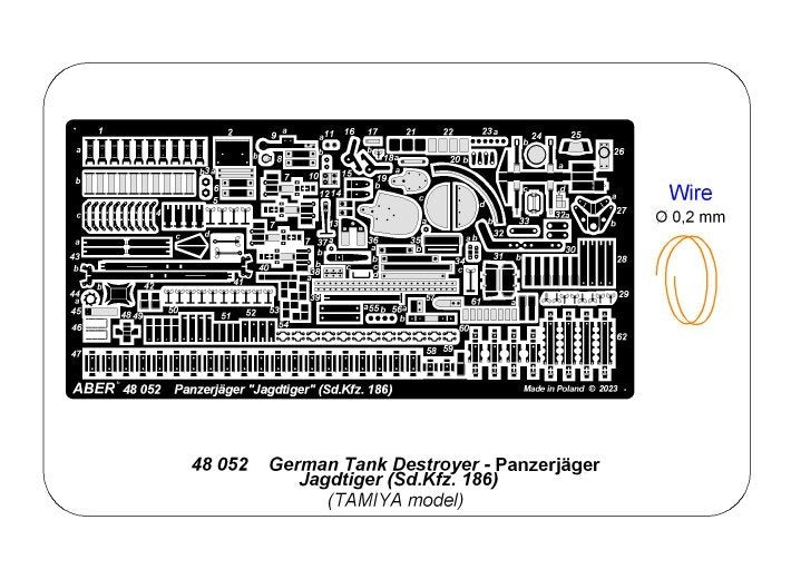 Aber 48052 Niemiecki niszczyciel czołgów Jagdtiger - Sd.Kfz. 186 / Panzerjäger Jagdtiger Sd.Kfz.186 - GERMAN TANK DESTROYER 1/48 – immagine 7