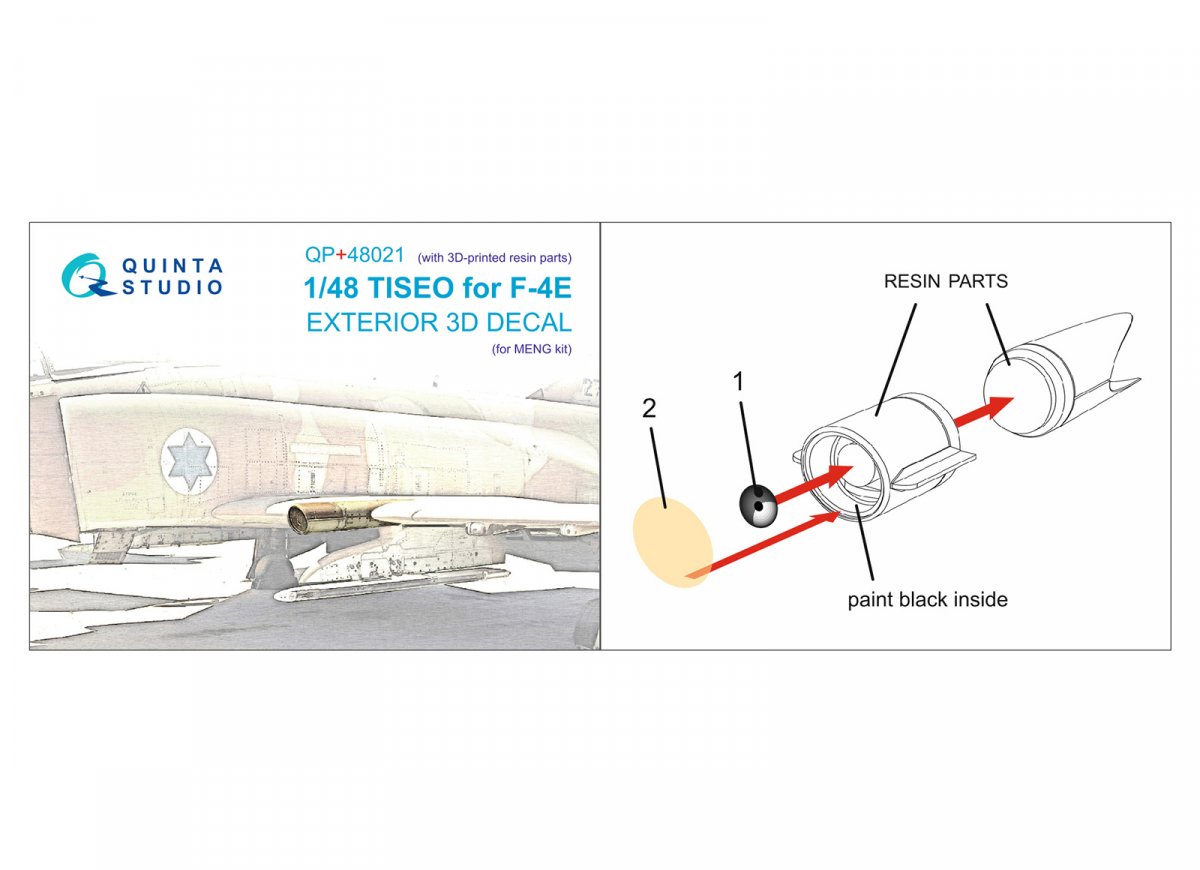 Quinta Studio QP+48021 TISEO for F-4E (Meng) (with 3D-printed resin parts) 1/48 – zdjęcie 2