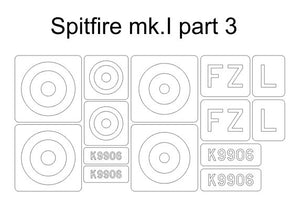 Omask 34015 Spitfire Mk.I part 3 (for Eduard 11143 kamo C) 1/48