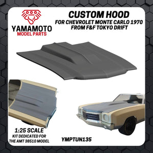 Capot personnalisé Yamamoto YMPTUN135 pour Chevrolet Monte Carlo 1970, tiré de F&amp;amp;F Tokyo Drift au 1/24