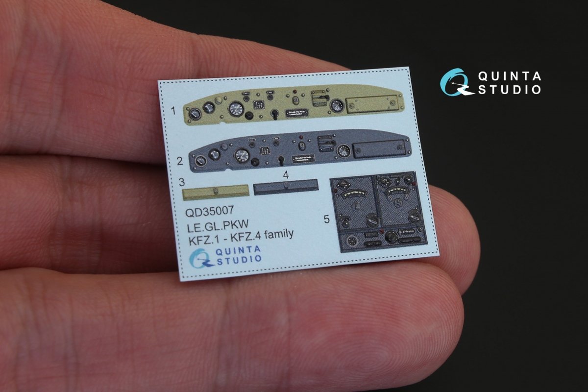 Quinta Studio QD35007 KFZ 1-4 3D-Printed &amp;amp; coloured Interior on decal paper (for ICM kits) 1/35 – imagen 2