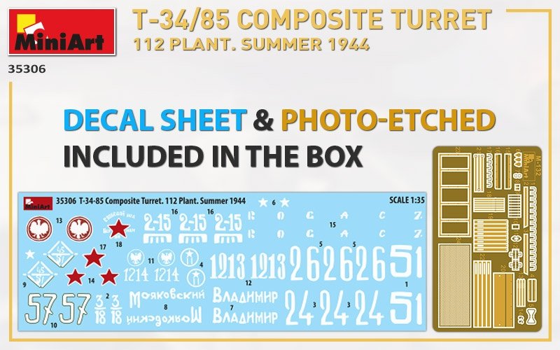 MiniArt 35306 T-34/85 COMPOSITE TURRET. 112 PLANT. SUMMER 1944 1/35 – zdjęcie 3
