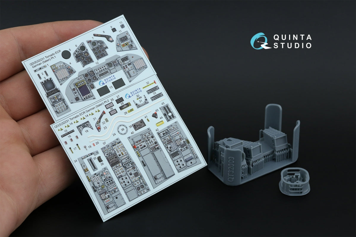 Quinta Studio QDS+32231 Tornado ECR German 3D-Printed &amp;amp; coloured Interior on decal paper (Italeri) (Small version) (with 3D-printed resin parts) 1/32 – zdjęcie 2