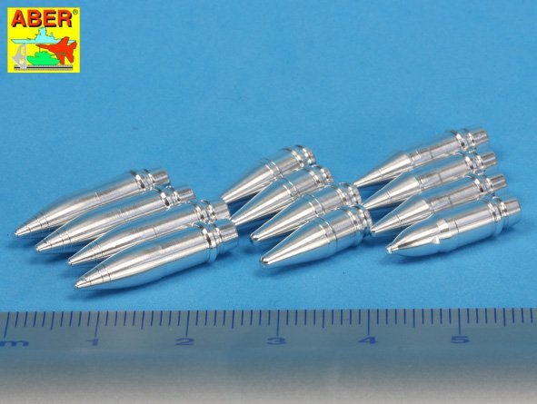 Aber 16073 Panzer IV various 7,5 cm ammo projectiles x 12 pcs. 1/16 – imagen 2
