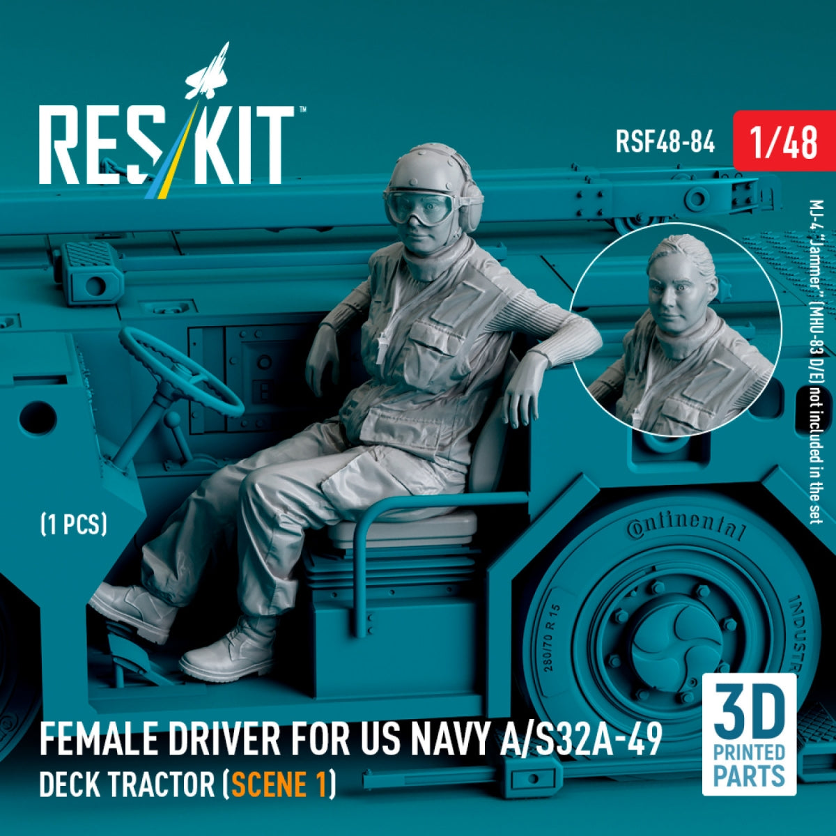 RESKIT RSF48-0084 Conductrice pour tracteur de pont A/S32A-49 de l'US Navy (scène 1) (1 pièce) (Impression 3D) 1/48
