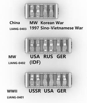 Liang 0403 3D-print Model Shoeprint Tools MW Korean War (1997 Sino-Vietnamese War) 1/35 – immagine 2