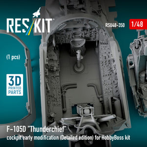 RESKIT RSU48-0350 F-105D &amp;quot;Thunderchief&amp;quot; cockpit early modification (Detailed edition) for HobbyBoss kit (3D Printed) 1/48 – immagine 3