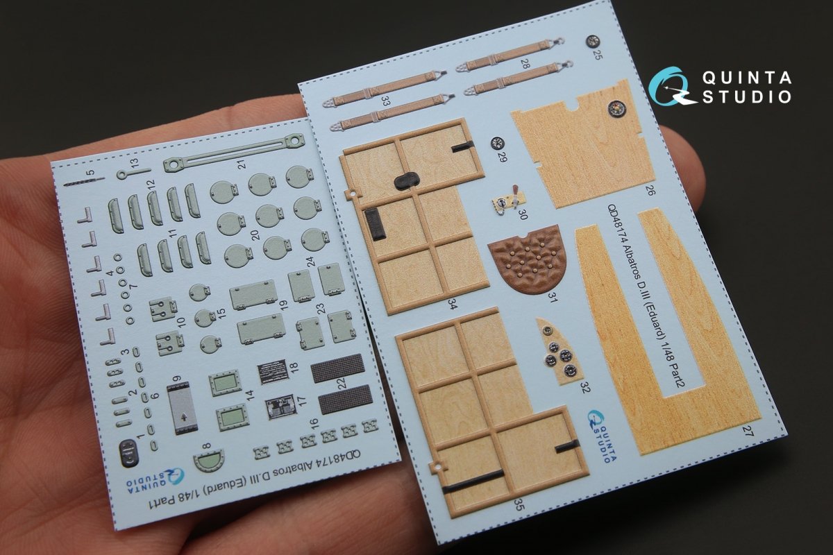 Quinta Studio QD48174 Albatros D.III 3D-Printed &amp;amp; coloured Interior on decal paper (for Eduard kit) 1/48 – Bild 2