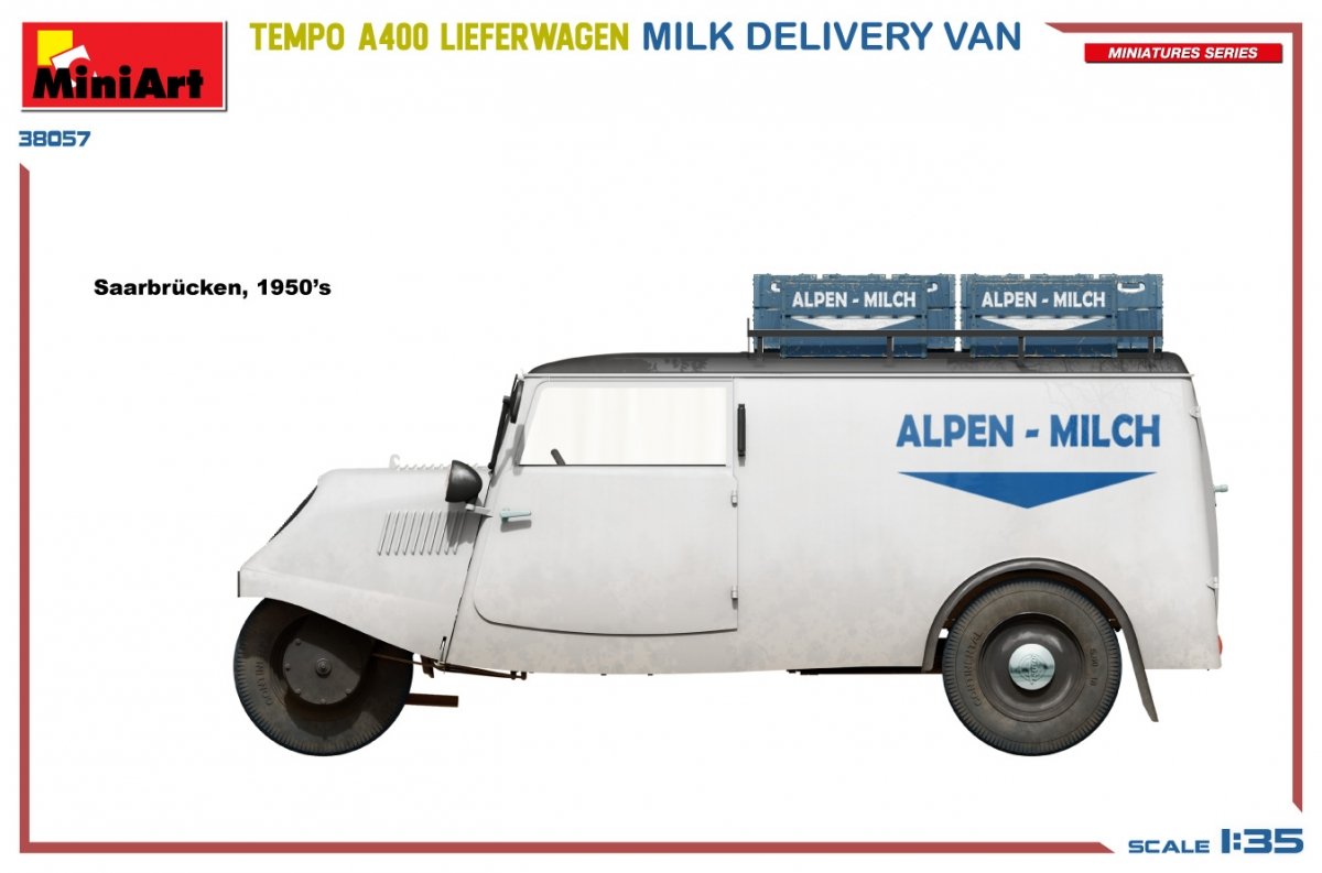 MiniArt 38057 TEMPO A400 LIEFERWAGEN. MILK DELIVERY VAN 1/35 – immagine 6