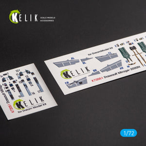 Kelik K72051 Mirage - 2000N - interior 3D decals for Dream Model kit 1/72