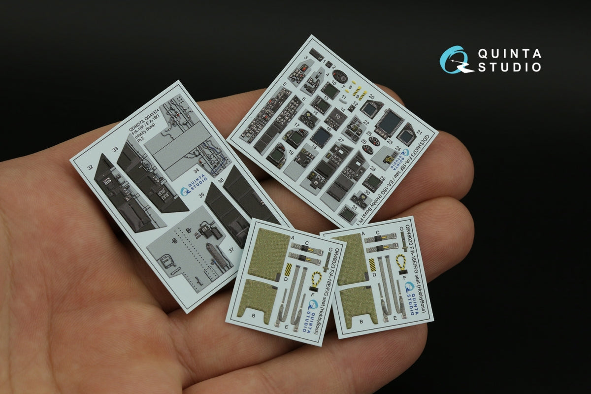 Quinta Studio QD48373 F/A-18F late / EA-18G 3D-Printed &amp;amp; coloured Interior on decal paper (Hobby Boss) 1/48 – Bild 5