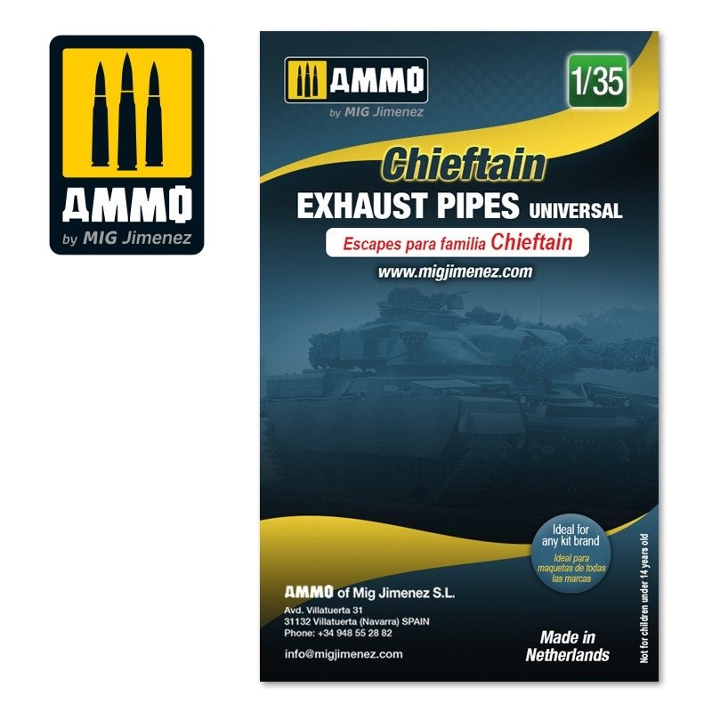Ammo of Mig 8085 Chieftain exhaust pipes universal 1/35 – imagen 2