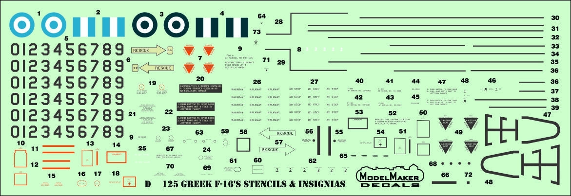 ModelMaker Decals D48137 Hellenic Air Force F-16&amp;#39;s Squadrons 1/48 – Bild 2