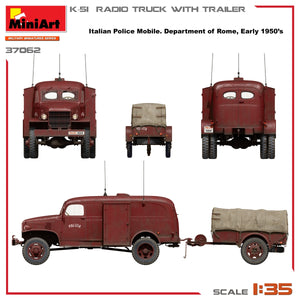Miniart 37062 K-51 RADIO TRUCK WITH TRAILER 1/35 – imagen 5