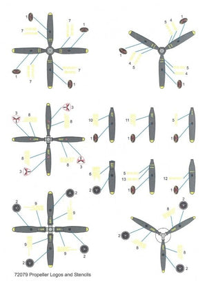 Techmod 72079 Propeller Stencils 1/72 – zdjęcie 3