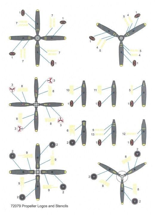Techmod 72079 Propeller Stencils 1/72 – zdjęcie 3