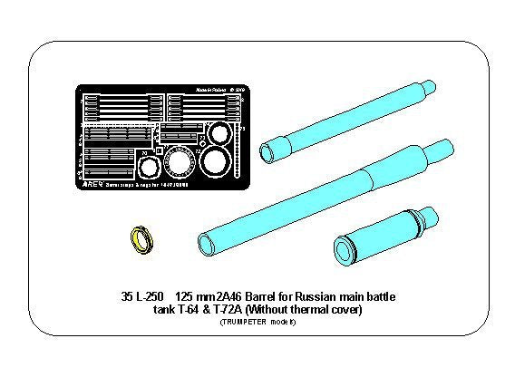 Aber 35L-250 125mm 2A46 Barrel for Russian Tank T-64 &amp;amp; T-72A (For Trumpeter) 1/35 – imagen 5