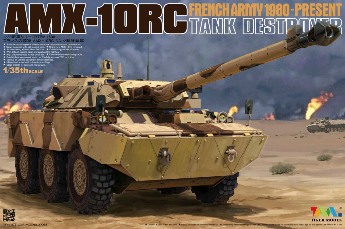 Maquette Tiger 4609 AMX-10RC de l&amp;#39;armée française, guerre du Golfe 1991, échelle 1/35
