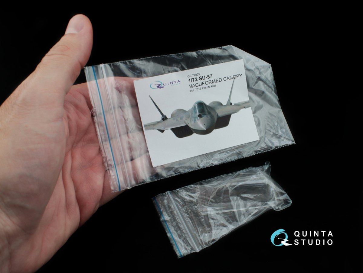 Quinta Studio QC72003 SU-57 vacuformed clear canopy 2 pcs (for 7319 Zvezda kits) 1/72 – imagen 4