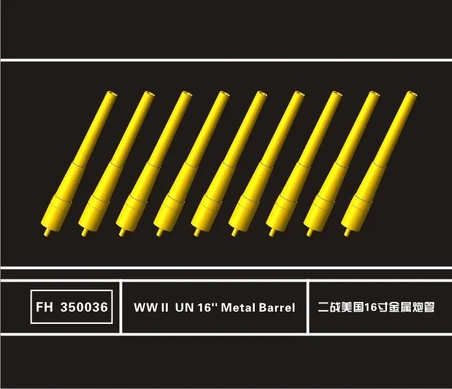 Flyhawk FH350036 WWII USN 16" Metal Barrels (9 Pcs.) 1/350