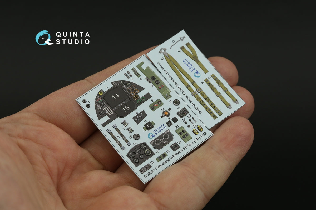 Quinta Studio QD32211 Westland Whirlwind FB Mk.I 3D-Printed &amp;amp; coloured Interior on decal paper (Special Hobby) 1/32 – imagen 3