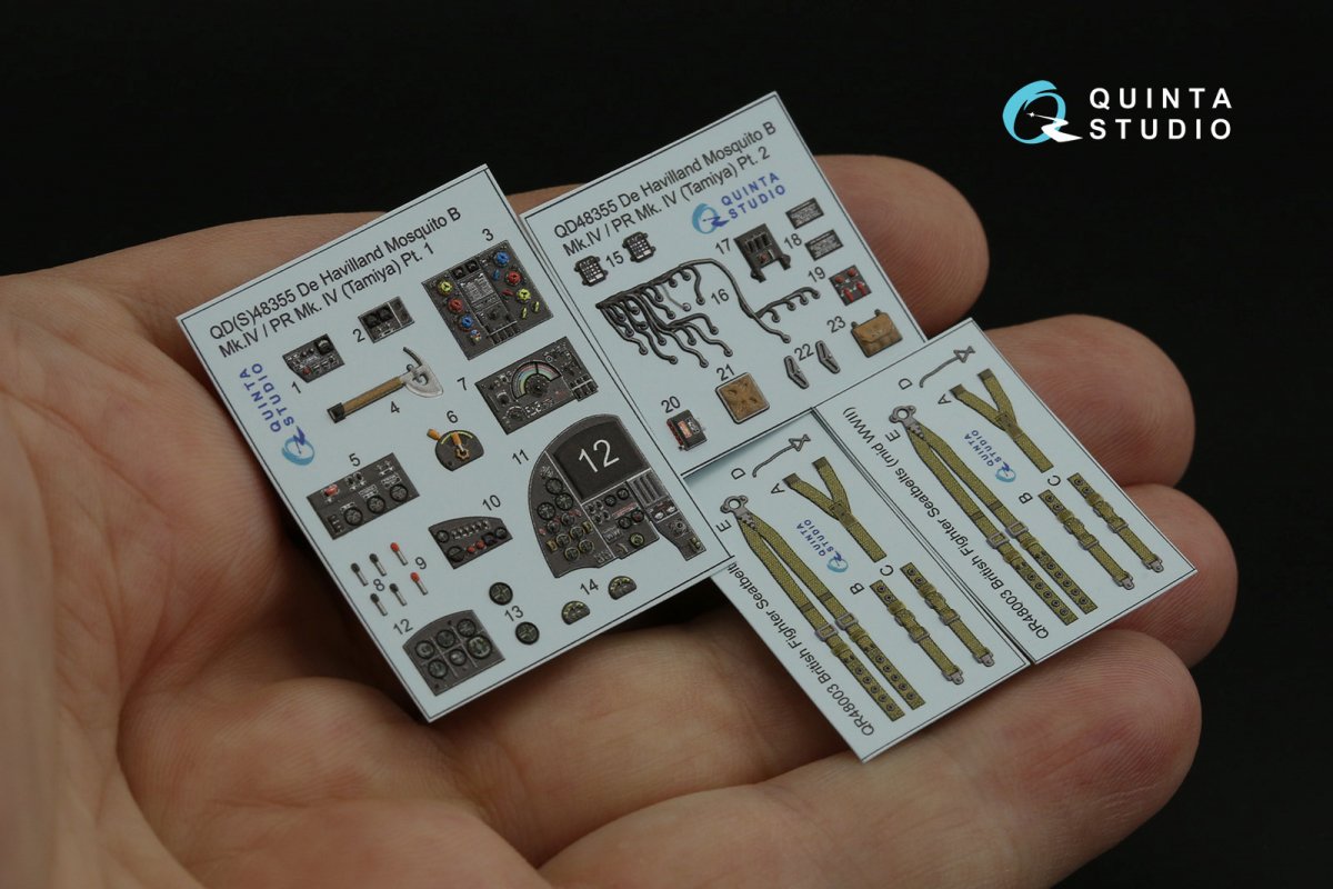 Quinta Studio QD48355 DH Mosquito B Mk.IV/PR Mk.IV 3D-Printed &amp;amp; coloured Interior on decal paper (Tamiya) 1/48 – imagen 2