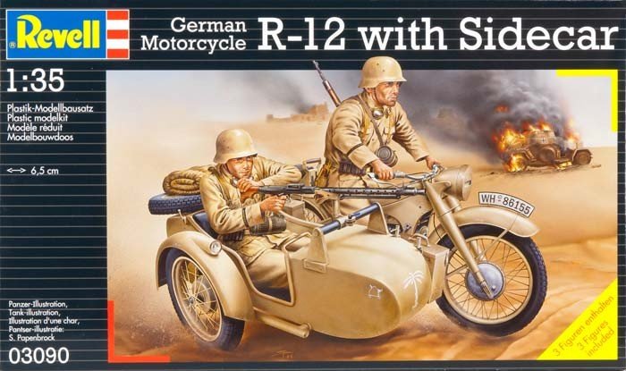 Revell 03090 German Motorcycle R-12 with Sidecar 1/35